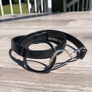 Express adjustable thin black belt